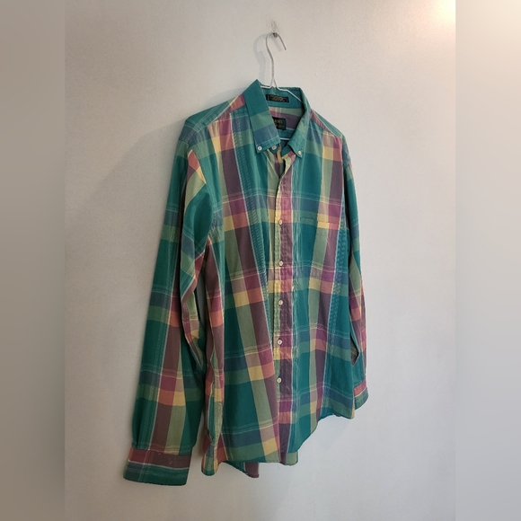 Alexander Julian Colours Green Plaid Dress Shirt | Size Large - Picture 6 of 6